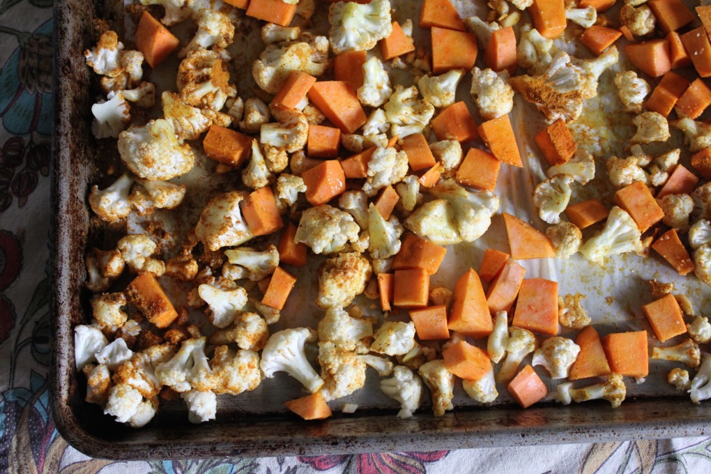The Kitchen Beet :: Curried Cauliflower and Sweet Potato - pan